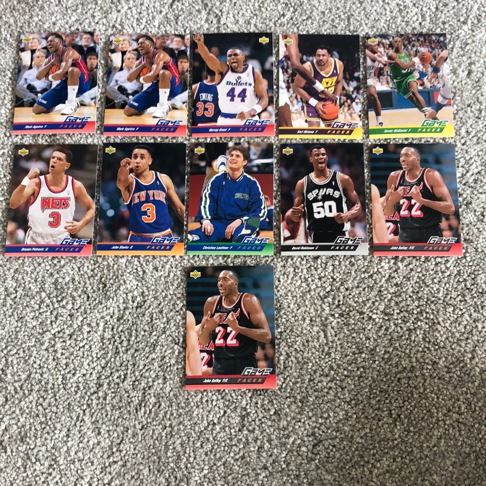 11 1993 upper deck game faces cards